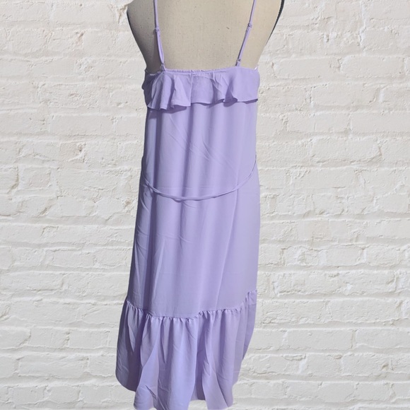 ❌DONATED❌Lilac Purple Ruffled Cascading Tie Waist Dress - Picture 6 of 14